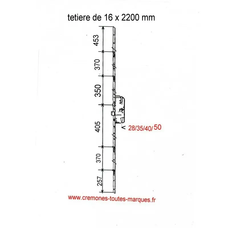 Serrure ROTO 4 galets axe 28 mm — photo 2